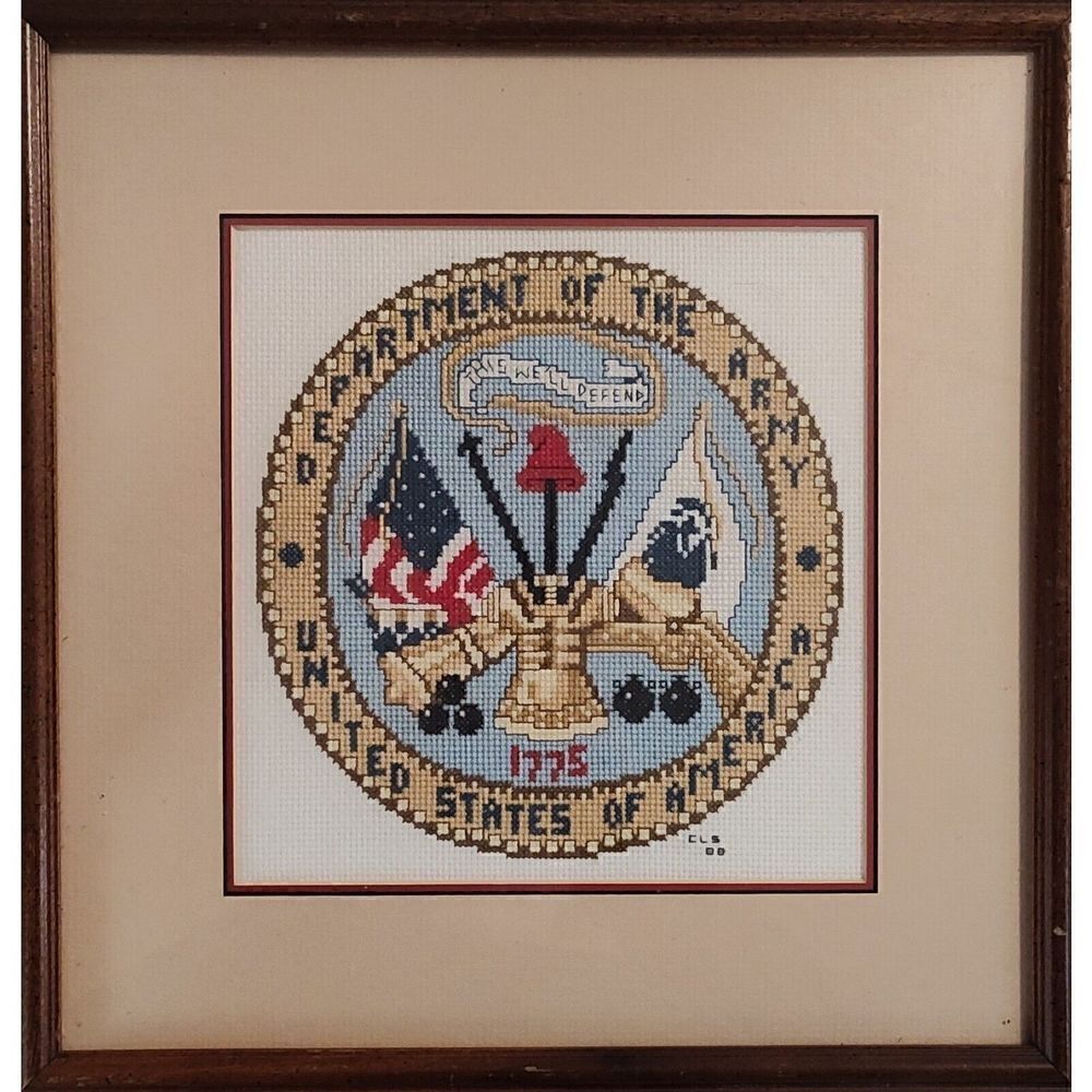 Vintage 1988 Department of the Army United States of America US Army Counted Cro